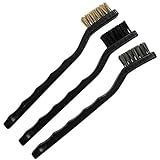 ワイヤー ブラシ 3本組 スモール サイズ ゴム 手袋 付き 大 掃除 コンロ エンジン 回りにも (3)