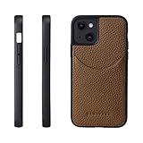 HANATORA for iPhone 14 ケース 本革 耐衝撃 スマホケース スマホ コードホルダー 付き シュリンクカーフレザー ギフト マグネットなし キャメル CPG-14-Camel