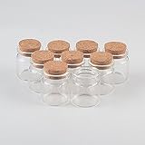 Jarvials 出品する 12個20MLワイン軟木栓ガラス瓶 透明中性ガラス。 空き瓶 収納ツール 異なるサイズ内装DIYギフトに適しています，同時にお気に入りのものを保存することもできます (12, 20ML)