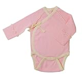 yuga☆前あきボディ 長袖 もも染め 60cm オーガニックコットン100% 天然染め ベビー 服 子ども服 キッズ 女の子 男の子 兼用 ボディ ロンパース 前開き 肌着 長袖 出産祝い プレゼン