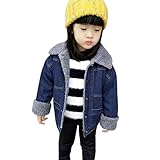 幼児の子供の綿入れの上着，ジャケット，デニムジャケット，OVERMAL ウールセーター，幼児少年少女 (青い色, 4T)