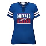 NFL Buffalo Bills Short Sleeve Notchと腕ストライプティー、3 x、ロイヤル/ホワイト