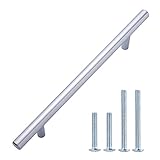 AmazonBasics Euro Bar Cabinet Handle (3/8" Diameter), 7.38" Length (5" Hole Center), Polished Chrome