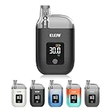 イーリーフ IORE Pebble 電子タバコ スターターキット 1100mAh 内蔵バッテリー 6.5ml 容量 画面表示 タッチ ボタン Type-C充電 VAPE ベイプ 本体 ニコチンなし タールなし (Midnight Black 0.8ohm)