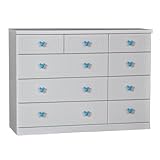 アルファタカバ ディズニー家具シリーズ セレクトミッキー 120cm幅4段ホワイト 取っ手スタンダードブルー