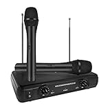 カラオケマイク DEARING ワイヤレスマイク VHF システム 二重チャンネル ハンドマイ...
