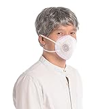 再利用可能な抗菌ダスト通気性洗える抗ホルムアルデヒド、アンチ粒子状物質マスク、調整可能弾性ベルト、静電綿素材、呼吸弁付き、高齢者利用 (ピンク)