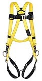 MSA 10072482 Full Body Style Harness with Qwik-Fit Chest and Leg Strap Buckle, Back and Hip D-Ring, 