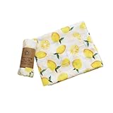 【小物雑貨くりた屋】　色鮮やかなレモン柄★男の子・女の子ベビー、キッズ☆子育てママが選んだガーゼケット・タオルケット　おくるみ　 ☆１枚あると室内でも外出先でもとても便利！(レモン柄)