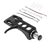 luoshターンテーブルヘッドシェルマウントユニバーサルLPフォノカートリッジ交換用フォノグラフヘッドホルダースタイラスリードワイヤー