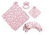 Angel Dear Pink Camo Puppy 4pcs with Blanket, Pillow, Blankie & Ring Rattle. by Angel Dear