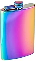 Top Shelf Flasks Rainbow Coloured Hip Flask, 240ml