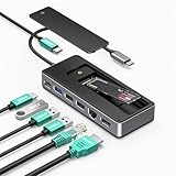 GiGimundo 8-in-1 SSD 外付けケース 10Gbps USB 3.2 Gen2 M.2 NVMe SSDエンクロージャー付きUSB Cハブ 内蔵SSD ドッキングステーション ギガビットイーサネット PD 100W急速充電 Windows Mac OS用 (8PR)