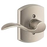 Schlage Lock Company F170ACC619GRWLH Accent Left Handed Single Dummy Door Lever with Decorati, Satin