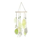 Roser Life MobilesハンドメイドHangingモバイルイエローグリーンLeaves Birds Decor (パックof 1 )