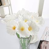 (優品屋)造花　フラワー　ケシの花束　飾り物　大輪系　ギフト 母の日　誕生日　ホワイトデー　卒入学祝い　バレンタイン　花　御祝　フラワーアレンジメント 還暦　結婚記念日　結婚祝い　十本セット　ホワイト