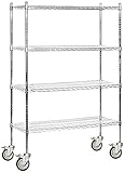 Salsbury Industriesモバイルワイヤ棚ユニット、48-inch Wide by 80-inch高by 18インチDeep、クロム