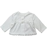 《H29年春物》(日本製) Pample Mousse(パンプルムース) アイレット裏毛リボン付裾レースカーディガン 90cm /OW NO.DP-71206