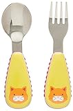 Skip Hop Baby Zoo Little Kid and Toddler Fork and Spoon Utensil Set Multi Chase Cat [並行輸入品]