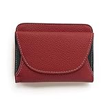 [ブランポム] 財布 レディース 二つ折り財布 牛革 コンパクト 小さい財布 ミニ財布 ボックス型小銭入れ bp-1050 ワイン/ブラック