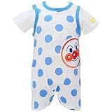 【本体綿100％】2017年 夏物 アンパンマン 天竺 Ｔシャツ付 ノースリーカバーオール Anpanman ブルー◇70cm