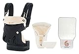 エルゴ360ベビーキャリア ブラック&キャメル/インファントインサートIIオーガニックナチュラル【新生児対面抱き用】/今治タオルパッド<3点セット>STEGR0038