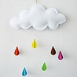 yaziクラウドRaindrop DIY壁ステッカーデカールHanging Baby部屋ベビーシャワーの装飾子供部屋デコレーション、15 x 9インチ、ホワイト