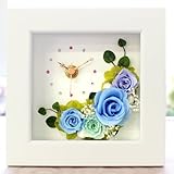 プリザーブドフラワーIPFA【フレームの時計】ブルー