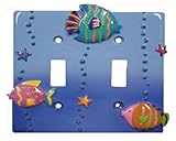 魚Playground装飾スイッチプレートダブル切り替えスイッチプレートカバー