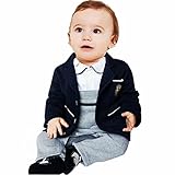 (ハニーブロッサム) HONEY BLOSSOM 七五三 初節句 ベビー スーツ ブレザー 付き ロンパース 赤ちゃん 楽ちん 柔らか フォーマル ジャケット ＆ オーバーオール 風 カバーオール セ