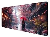 マウスパッド 大型 800x300x3mm ゲーミング マウスパッド 女の子マウスパッド 超大型 ゲーミング マウスパッド 厚い 滑り止めマウスパッド 桜 特大 おおきい キーボードパッド ゴム底 デスクトッププロテクターオフィスや家庭用 Y-2