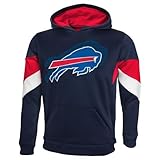 Buffalo Bills Youth NFL「エッジ」プルオーバーフード付きのスエットシャツ – 海軍 ブルー
