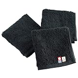 [タバラット] ちょうどいい タオルハンカチ ハンドタオル 今治タオル メンズ ハンカチ 22.5×23cm Tps-152R (３枚, ブラック)