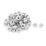 uxcell　六角フランジロックナット　鋸歯状ナッツ　ロックナット　シルバートーン　ステンレス鋼　M4のスレッド径 50個