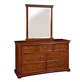 Bolton Furniture 862070700 Cambridge 7-Drawer Dresser with Mirror Set, Chestnut [並行輸入品]