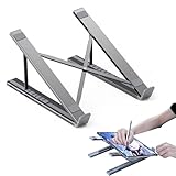 ノートパソコン スタンド ドッキングステーション付き,コンピュータ 冷却 リザー 高さ 調整 可能 | エルゴノミック デザイン クイック チャージ 8 in 1 冷却 リザー ホームワーク デスクトップ タブレット用