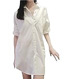 (シダーエイト)CedarEight ロング シャツ レディース 長袖 チュニック ホワイト ブラウス (L)