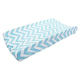 My Blankee Chevron Minky Changing Pad Cover Aqua 16 x 32 [並行輸入品]
