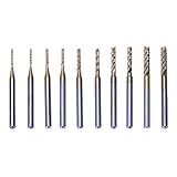 Demiawaking 超硬 10本/セット　チタン・コート・カーバイド エンドミル 彫刻ビット　ビッド　高速度 工具 切削 木工 研磨用 彫刻ビット 1.0~3.0mm（1.0,1.5,2.0,2.