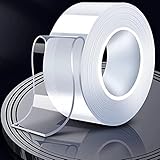 UPHAR Double Sided Tape Heavy Duty, Multipurpose Transparent Removable Mounting Adhesive Grip, Washable and Reusable Strong N