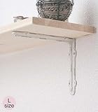 【棚受け/シェルフ/アイアンブラケットＬ （ホワイト）２個セット】 ポッシュリビング PO-62182