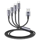 4 in 1 充電ケーブル 急速充電 USB Type-C/USB Type-C/IP/Micro 1本4役 ４台同時充電 USB充電ケーブル 高速データ転送 高耐久ナイロン編み タイプC ケーブル タイプC ケーブル 多機種対応 1.2M ブラック
