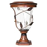 Gama Sonic Flora Solar Outdoor LED Light Fixture Pier Base for Flat Mount Antique Bronze Finish #GS-