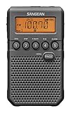 Sangean DT-800BK AM/FM/NOAA 気象警報充電式ポケットラジオ(ブラック/グレー)