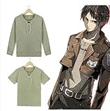 進撃の巨人 Tシャツ 調査兵団 自由の翼 エレン 半袖 長袖 丸首 インナーシャツ コスチューム cosplay スポーツシャツ おしゃれ 軽い 柔らかい 快適 肌着 ゆったり カジュアル 春 夏 秋 漫画服 記念シャツ 日常用 応援用 男女兼用 (D,S)