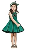 kimocatガールズパーティードレス、若い女の子ノースリーブプリンセスプロムコンテストドレスウェディンググリーンブライズメイドドレスfor 4 – 9 x カラー: グリーン
