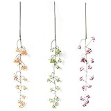 人工Vines、Vivid Red BeanフルーツVine Hanging植物シルクガーランド植物フェイクグリーン部屋バルコニー壁吊り植物ウェディングパーティーホームガーデン装飾 88 cm/34.