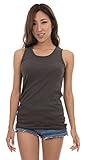(アスペルシオ) aspersio レディース ゆったり ロング丈 ノンスリーブ タンクトップ 丸首 コットン インナー 綿100 オシャレ カップなし スポーツ ロング ノースリ ノースリーブ ノンスリ 袖なし オーバーサイズ ノー カラー クール シンプル セクシー ブラトップ シェイプアップ ジム ドライ キャミソール キャミ 大きい サイズ 灰色 はいいろ (3L) チャコール グレー