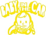 Baby in the car 　ベービーインザカー　子供が乗ってますステッカー Super Boy (イエロー)