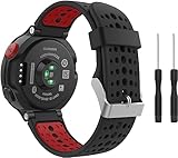[MOQIAN] ForeAthlete 235 バンド Garmin ガーミンForeAthlete 235J/220J/230J/620J/630J/735XTJ /235 Lite ベルト バンド 交換ベルト ソフト 高級 シリコーン製腕時計ストラップ/バンド 交換ベルト (Black Red)